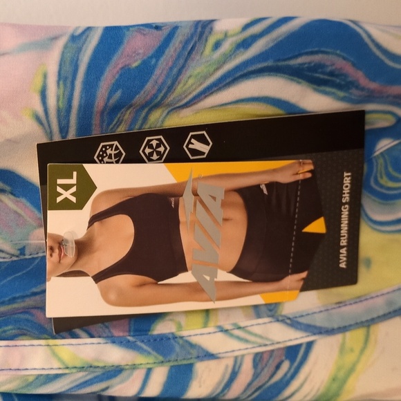 NWT XL Womens Running Short Marbled Swirl Athletic AVIA 16 18 Spandex Shorts 🩵 - Picture 3 of 16